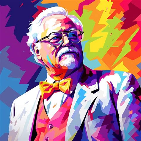 Premium Ai Image Colonel Harland Sanders In Style Of Wpap Generative Ai