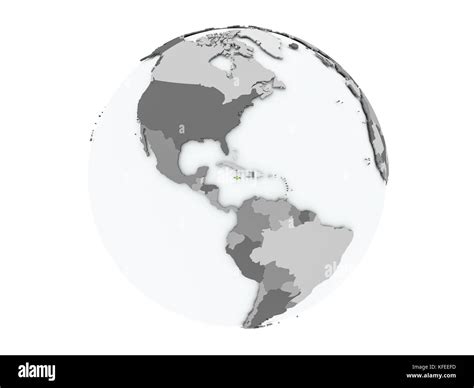 Jamaica On Political Globe With Embedded Flags 3d Illustration