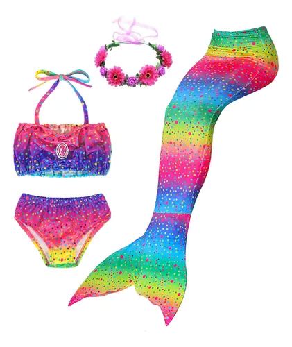 Traje De Baño Princesa Ariel Sirenita Bikini Set Para Niña MercadoLibre