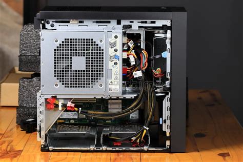 Open Modern Workstation Or Pc Case Show Internal Layout Of Internal