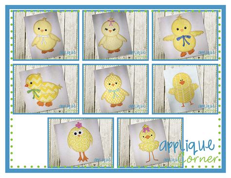 Chicks Applique Design Set Applique Corner