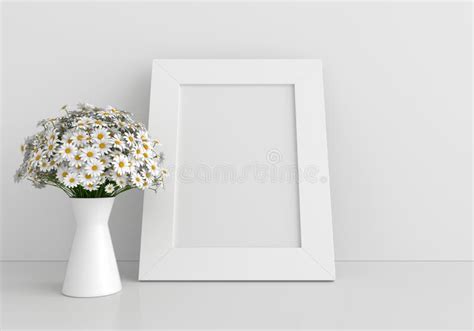 Wedding Floral Frame For Mockup On Floor Stock Illustration