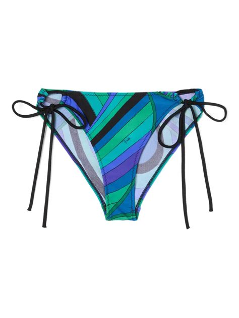 PUCCI Iride Print Bikini Bottom Blue FARFETCH