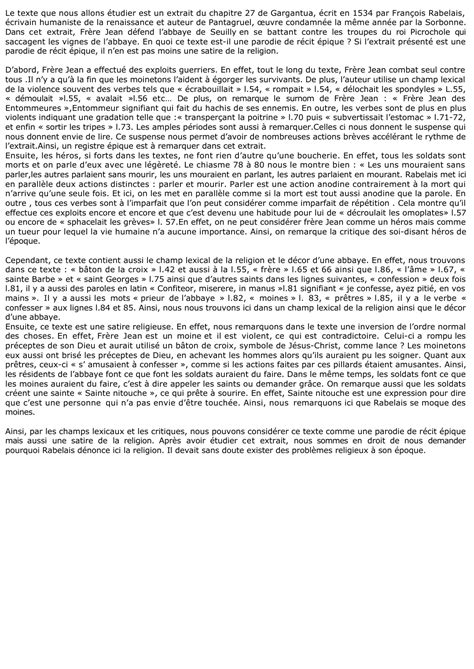 Chapitre 27 de Gargantua de Rabelais