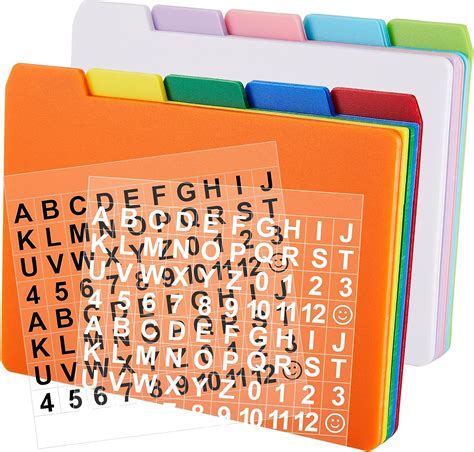 Pieces Index Card Guide Set Alphabet Sticker Index Card Dividers