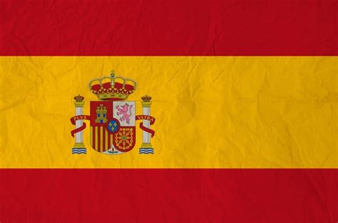 Bandeira Da Espanha Antiga - Bandeira da Espanha com papel antigo vintage | Foto Premium