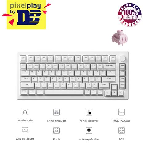 Akko Mod B Pc Shine Through Multi Mode Rgb Hot Swappable Mechanical Keyboard Ice Cream Pink