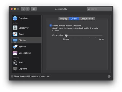 accessibility    enable mouse trails  osx