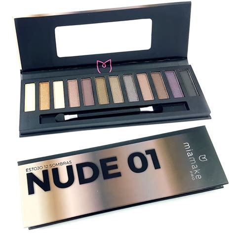 Paleta Estojo Sombras Pincel Nude Mia Make Em Promo O Na Americanas