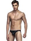Sexy Men S Underwear Bikini Briefs Leather Look Or Metallic Silver Front Pouch M EBay