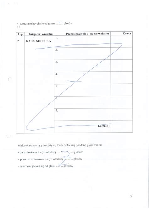 Protok Z Zebrania Wiejskiego So Ectwa Kunice R Gmina Kunice