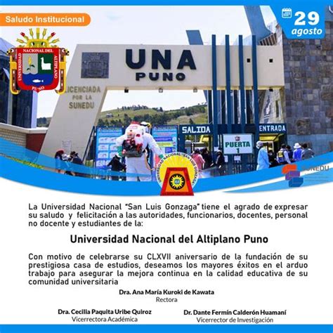 Saludamos A La Universidad Nacional Del Altiplano De Puno Por Sus