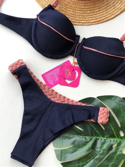 Biquini Chloe Super Luxo Azul Marinho Nude