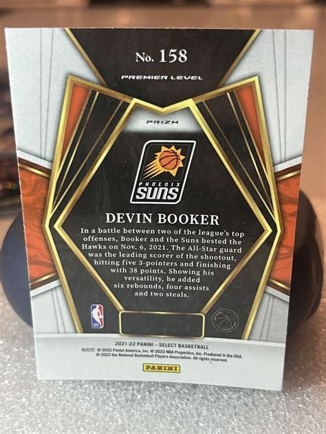 Devin Booker Suns Panini Select Premier Level Blue Shimmer