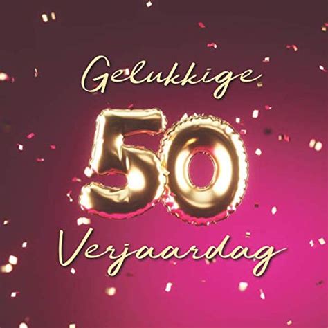 Gelukkige 50e Verjaardag Gastenboek Voor De Verjaardag Ballonnen