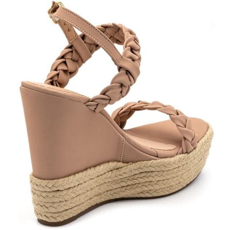 Sandália Feminina Anabela Salto Alto Napa Nude Lançamento Compre Agora Dafiti Brasil