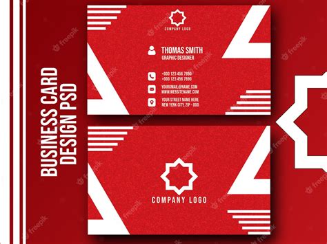 Premium Psd Luxury Red And White Business Card Template Psd