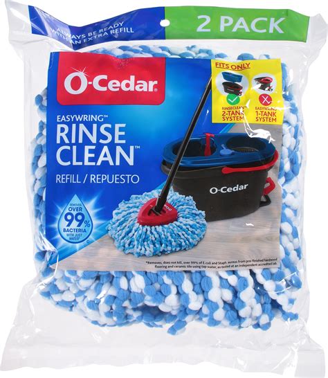 O Cedar Easywring Rinse Clean Mop Refill Microfiber Multi 2pack