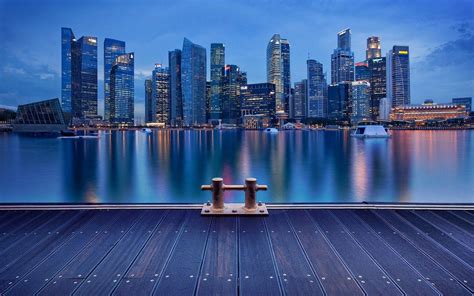 Download Singapore Skyline And River City Background Wallpaper ...