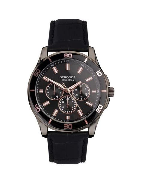 Sekonda Chronograph Leather Mens Watch | very.co.uk