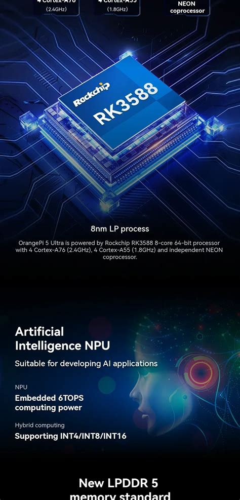 Orange Pi 5 Ultra 16 ГБ LPDDR5 Ram RK3588 Rockchip Одноплатный OPi5 ...
