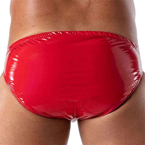 TOF Paris Vinyl Bikini Briefs Red INDERWEAR