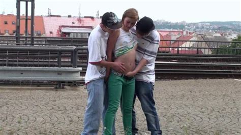 PUBLICBANGING Risky PUBLIC Teen Orgy At A Railway Station Porn Videos