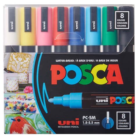 Posca Markers, Basic Colors Set of 8, Medium Tip | Jerry's Artarama