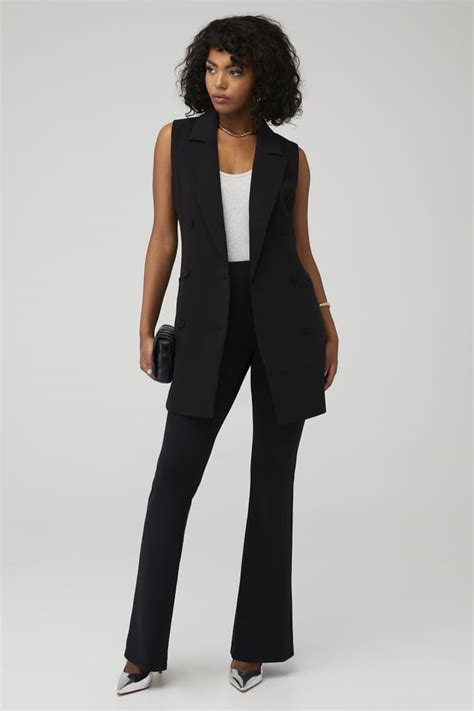 Good American Luxe Suiting Sleeveless Dress In Black001 Fashionpass