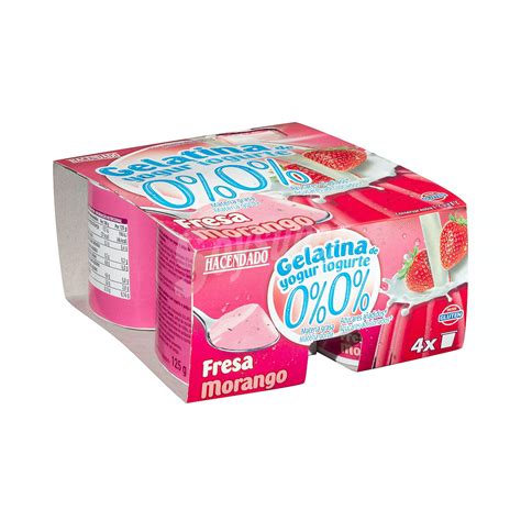 Hacendado Gelatina De Yogur Az Car Materia Grasa Con Fresa Pack