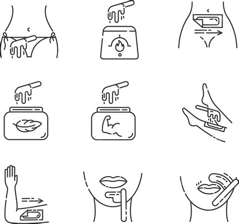 Linear Icons For Hair Removal Using Hot Wax Vector Concept Web Set PNG And Vector With