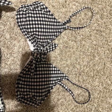 Xhilaration Black And White Gingham Bikini Set Size Depop