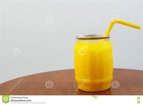 The Ice Banana With Milk Stock Photo Image Of Background 81957410