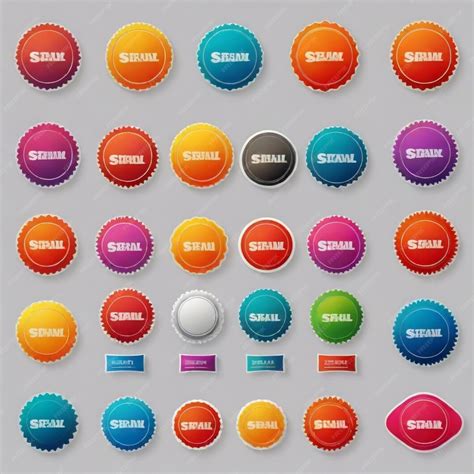 Premium Vector A Collection Of Buttons With Different Colors And Shapes