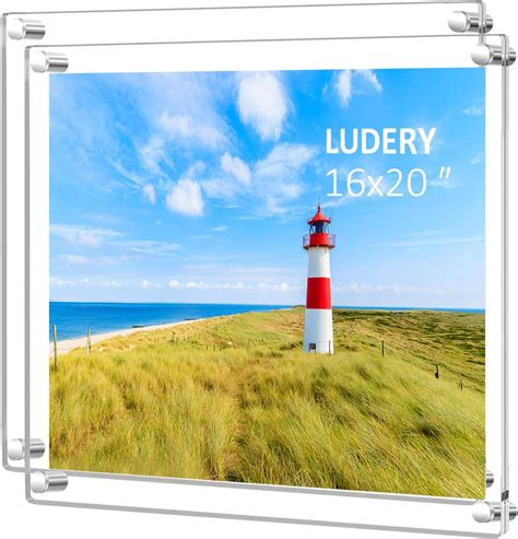 Amazon Ludery 16x20 Clear Acrylic Wall Mount Floating Frameless