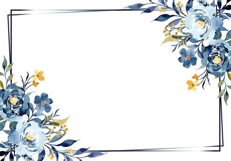 Blue Flower Border Vector Art Icons And Graphics For Free Download