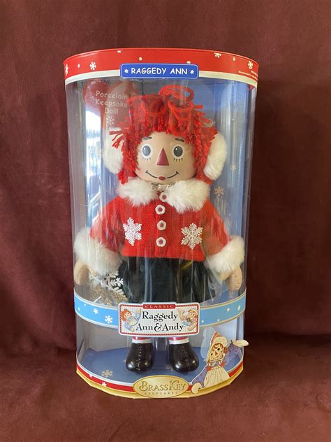 Vintage Raggedy Ann Andy Porcelain Keepsake Doll Brass Key Etsy 日本