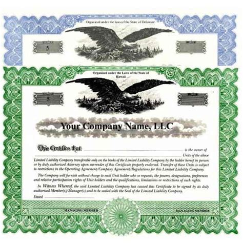 Get Llc Membership Certificates Custom Online Multicolored Border