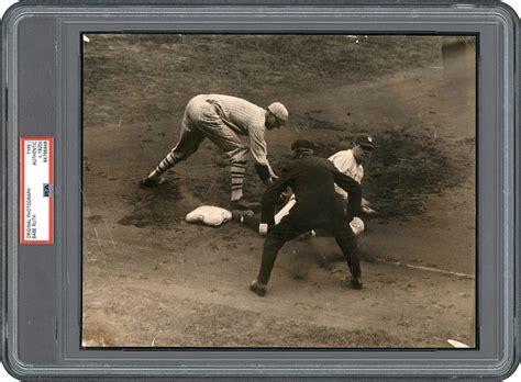 Circa 1923 Babe Ruth Sliding Photograph Safe At First PSA Type I