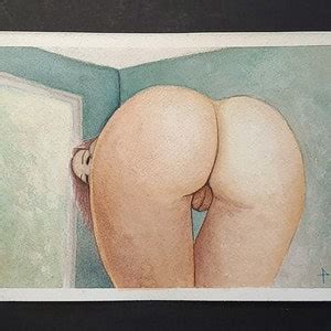 Nude Erotic 5x7 Art Vulva Watercolor Yoni Art Vagina Painting Pussy Illustration Etsy