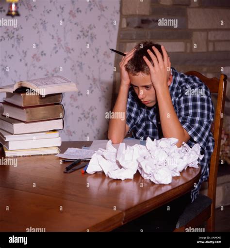 Frustration With A Difficult Piece Of Homework Stock Photo Alamy