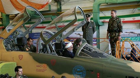 Iran Unveils First Domestic Fighter Jet President Rouhani Checks Out