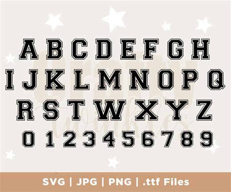 Varsity Font Svg Block Font Svg College Font University Font