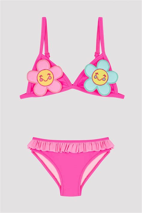 Penti Kız Çocuk Papatya Desenli Üçgen Bikini Takımı Fiyatı Yorumları Trendyol