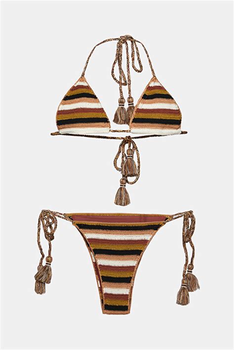 Kad N Maaj Bordo Desenli Bikini