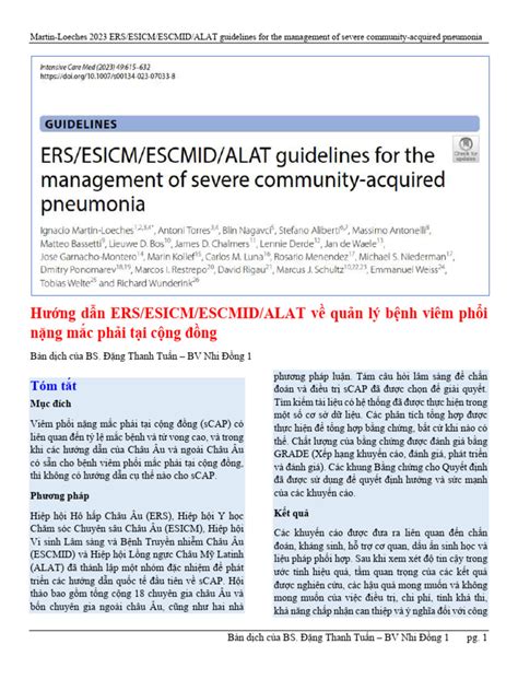 Martin Loeches 2023 Esicm Guidelines For The Management Of Severe