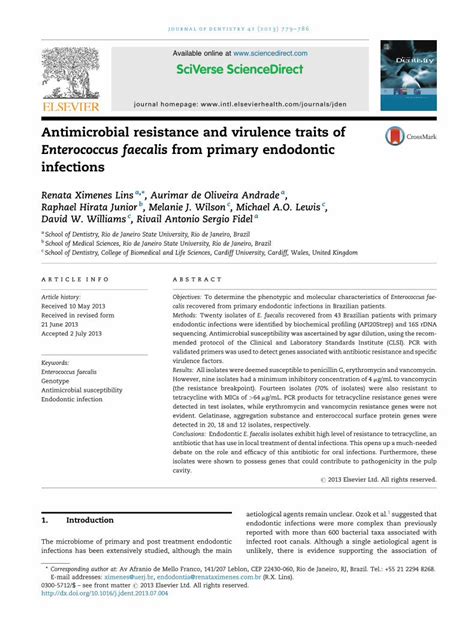 Pdf Antimicrobial Resistance And Virulence Traits Of Enterococcus