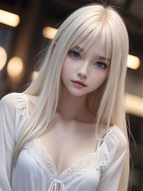 A Close Up Of A Woman With Long Blonde Hair And Blue Eyes SeaArt AI