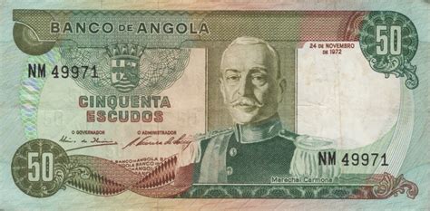 Angola Billet Colonie Portugaise De Escudos Marechal Carmona