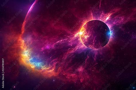 Birth Of The Planet In Deep Space 3d Art Work Colorful Awesome Abstract